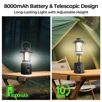 Hot Selling Vintage Camping Light 8000mAh Battery 6-Level Dimming ABS Metal IPX4 Waterproof