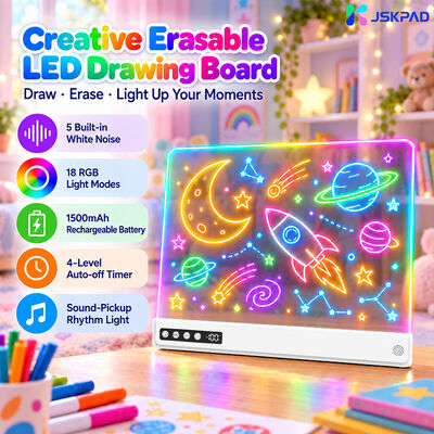 Factory Direct Hot Selling Erasable Acrylic Panel 18 RGB Light Effects Rechargeable 1500mAh LED Drawing Board
