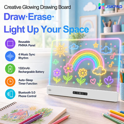 Factory Direct Trending Light up Dry Erase Board Memo Board Bluetooth 5 18 RGB Modes Music Sync Rhythm LED Drawing Board