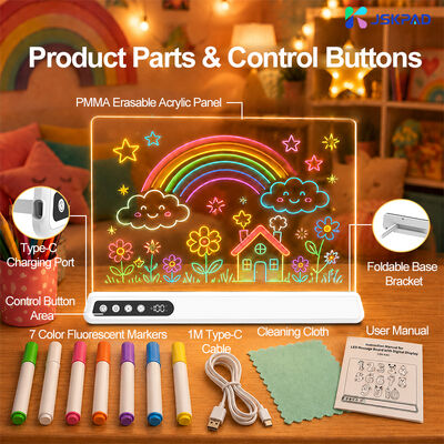 Factory Direct Trending Wholesale 7+7 Light Modes 4 Gear Timer Rechargeable Battery Led Light Drawing Board