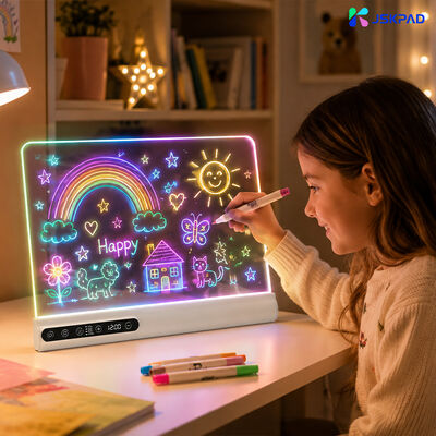Factory Direct Sale Wholesale Rechargeable 14 RGB Modes Dimmable Erasable Acrylic Led Light Drawing Board