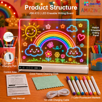 Hot Selling Factory Direct Sale 1000mAh Rechargeable 14 RGB Modes Dimmable Erasable Acrylic Led Light Drawing Board
