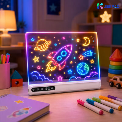 Factory Direct Hot Selling 7 RGB Colors 16 Modes Rechargeable Acrylic Touch Control Erasable Kids Home LED Drawing Board