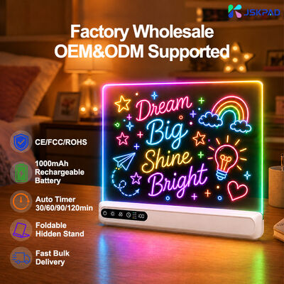 Factory Direct Hot Selling 7 RGB Colors 16 Modes Rechargeable Acrylic Touch Control Erasable Kids Home LED Drawing Board