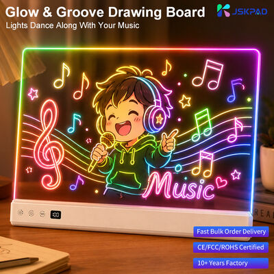 Factory Direct Sales Trending Music Sync Rhythm Mode Flicker Free Foldable Stand Portable 15 Inch ABS Plastic LED Drawing Board