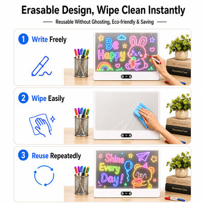 Factory Direct Sales Hot Sale Wipe Clean No Ghost Kids Drawing Shop Menu Sign Light Board LED Drawing Board