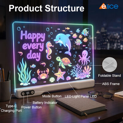 Top Selling Square Middle RGB Light Touch Control Message Board Room Night Light Home Office Use LED Drawing Board Factory