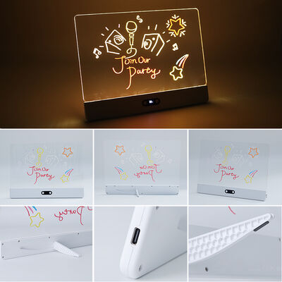 7 Color Dimmable 1500mAh Battery 8-13 Hours Working 2W ABS Type C Charging LED Square Home Drawing Board