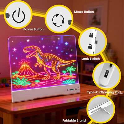 Art Class Sketching Home Hot Sale Square Middle 1500mAh Battery Factory Direct Sale 7-Color 5V USB LED Drawing Board