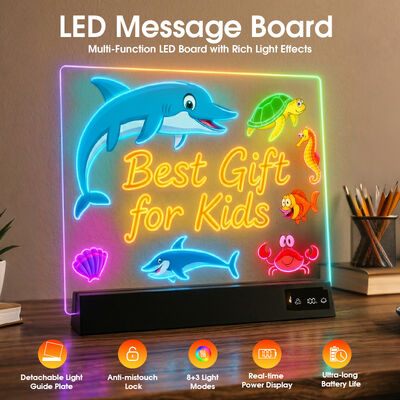 Hot Sale Desktop Ornament Night Light 8 Static 3 Dynamic Lights Factory Direct Sales Led Drawing Board