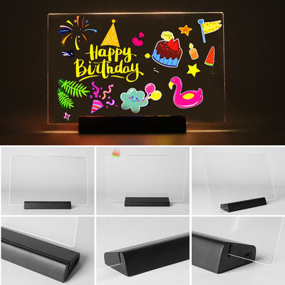Factory Direct 20x30cm Festive LED Light-Up Warm White Touch Control Dry Erase Board Customizable Mini Office Tool for Home Use