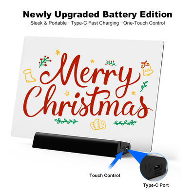 Factory Direct 20x30cm Festive LED Light-Up Warm White Touch Control Dry Erase Board Customizable Mini Office Tool for Home Use