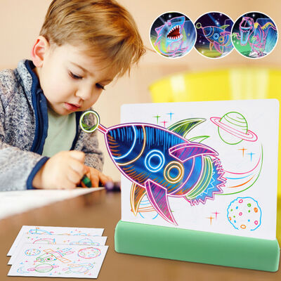 3d Magic Colorful Led Light Drawing Board Kids Light up Drawing Board Magic Pad 3d