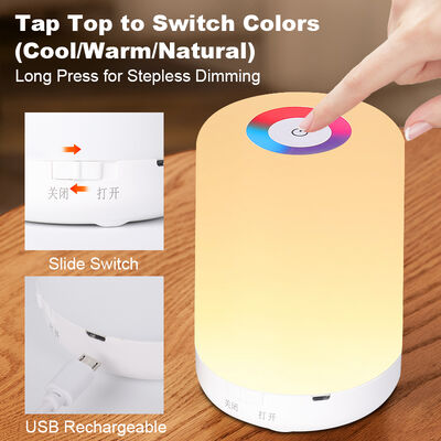 Hot Sale LED Night Light Cool Warm Natural Glow Minimalist Design for Kids Adults ABS Mini Wireless Charging for Bedroom Decor