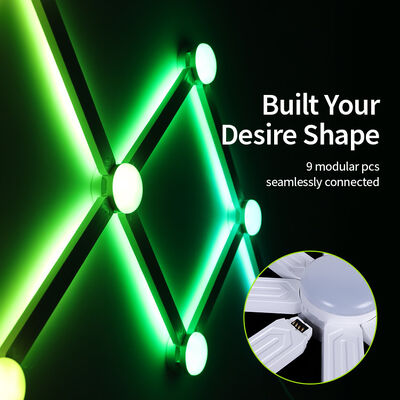 Factory Wholesale RGB Smart Wall Light Constellation Design 9-Panel 9-Connector Double Sided Tape Installation LED Source WiFi