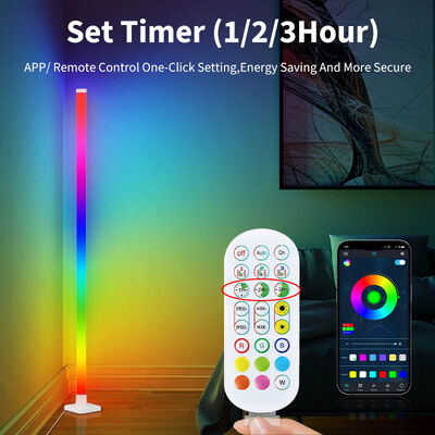 RGB Dimmable Smart Standing LED Floor Lamps Modern Decorative USB-Powered Corner Lighting White Shade with Music Sync Features