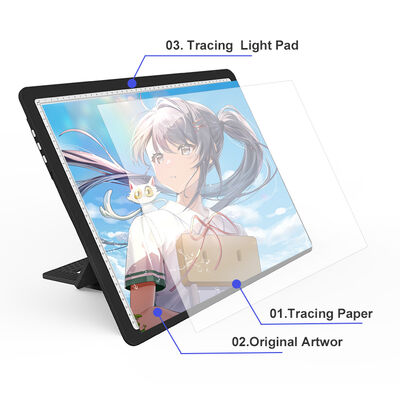 Lightweight LED Light Pad with Stand 9 Angles Adjustable 3 Light Modes Factory Direct Sale
