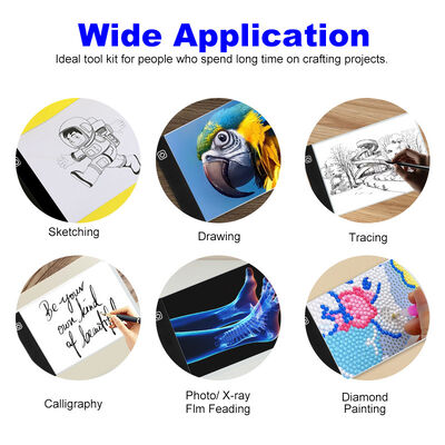 Factory Direct Hot Sale UltraThin 35mm Adjustable Stand 3 Level Brightness Eye Care Drafting Tracing LED Drawing Board 12 in
