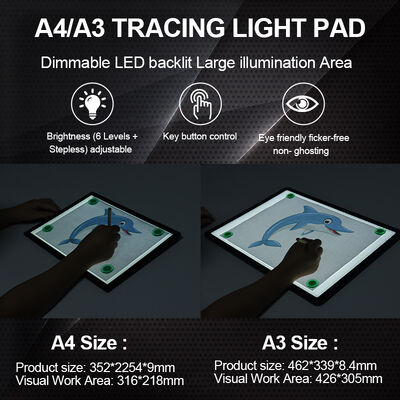 Led Light Box Drawing Light Board Sketching Eye Protection Pad With Dimmable Brightness
