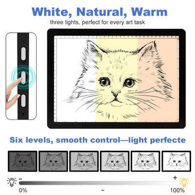 Ultra-Thin Wireless LED Light Pad Eye-Friendly Animation Trace Drawing Board with Luxury Silver Coating Physical Keys