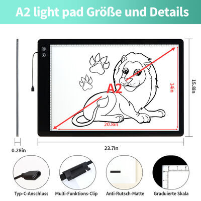 3 Way Colors Diamant Malerei Kids Children Cartoon Level Portable Light up Drawing Box Copying Board Tracing Led Light Pad