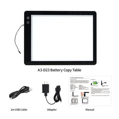 Design  A2 A3 A4 A5 3 Color Temperature Adjustable Powered Rechargeable Light Pad Kids Drawing Board for Artist