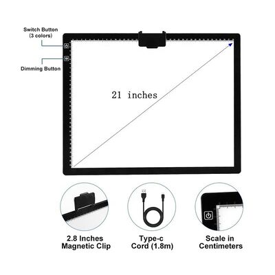 Kids Drawing Board A3 Size Tracing Light Pad Painting Plate LED Light Drawing Board with Battery Light Pad