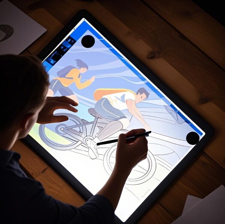 PS Acrylic Panel LED Light Pad Ultra Thin Silver Coating Wireless Animation Tracing Light Box Eye Friendly Drawing Board