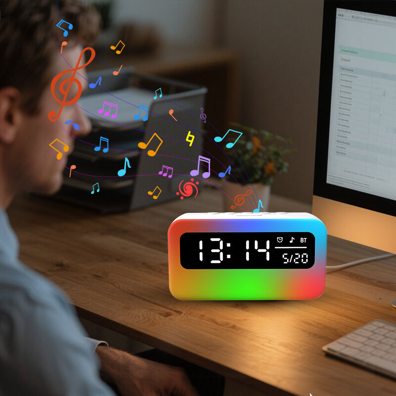 5V Voltage Multi level Dimming Bluetooth Speaker Smart Alarm Clock Bedroom Bedside Night Light Cozy Sleep Ambient Light