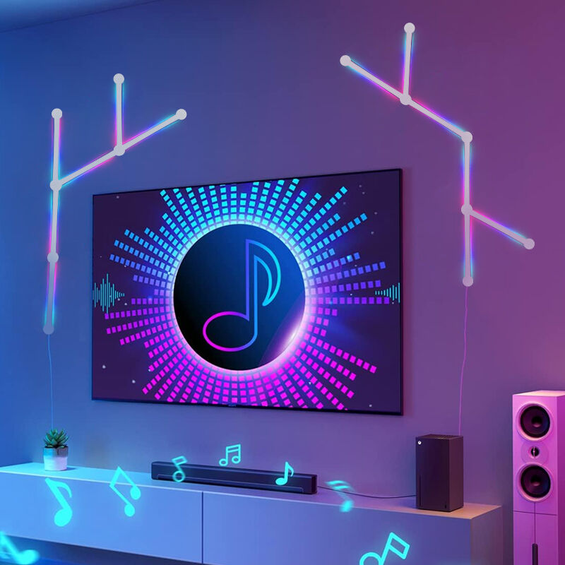 LED Light Source 221.4x15.6mm Dynamic Multicolored Music Sync Smart Wall Strip App Control Night Gaming Streaming Modern