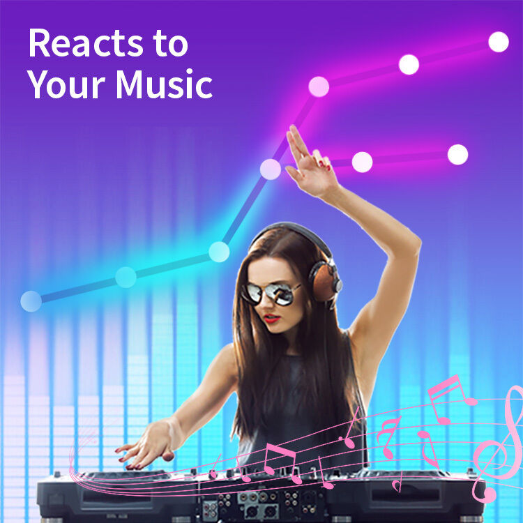 Color Rendering Index Ra 80 Plastic Shade Material 9 Panel RGB Smart Wall Light Constellation Design LED Source WiFi Enabled