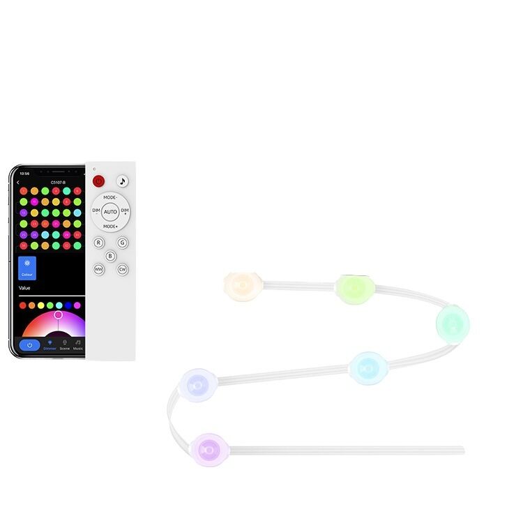 Customized Logo 45 Meter 24V RGB LED Strip Light 108PCS 3WH Lifespan Waterproof IP65 Chip with PVC Body 5054 Point Lights