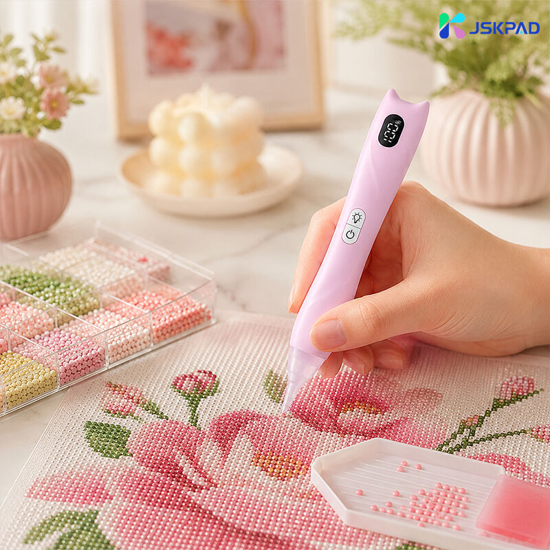 Factory Direct Sale Hot Selling Art Supplies 3 Suction Gears 3 Brightness 600mAh Battery Lighted Electric Diamond Art Pen