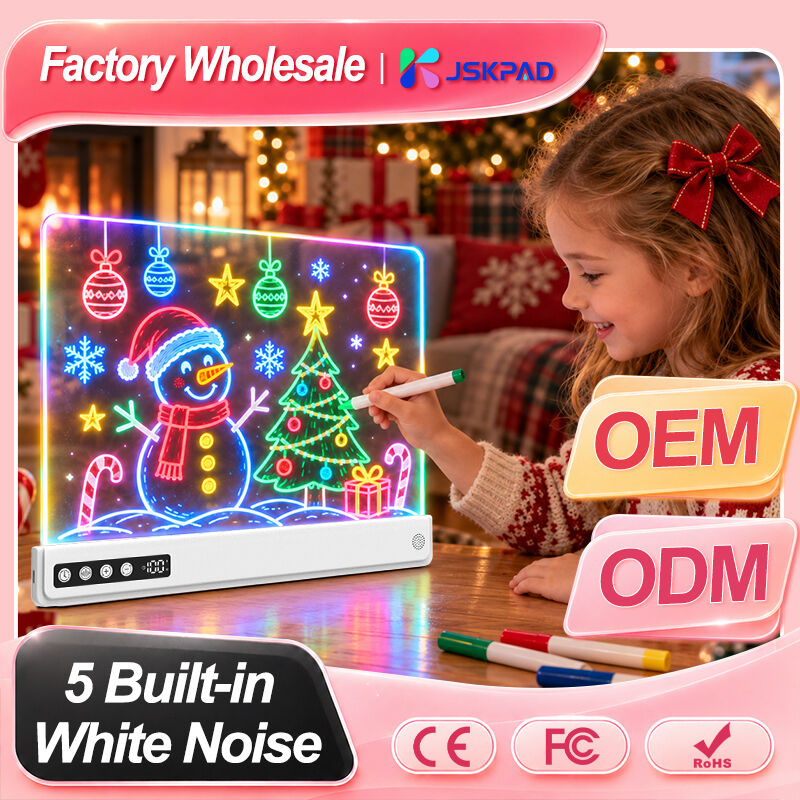 Factory Direct Hot Selling Erasable Acrylic Panel 18 RGB Light Effects Rechargeable 1500mAh LED Drawing Board