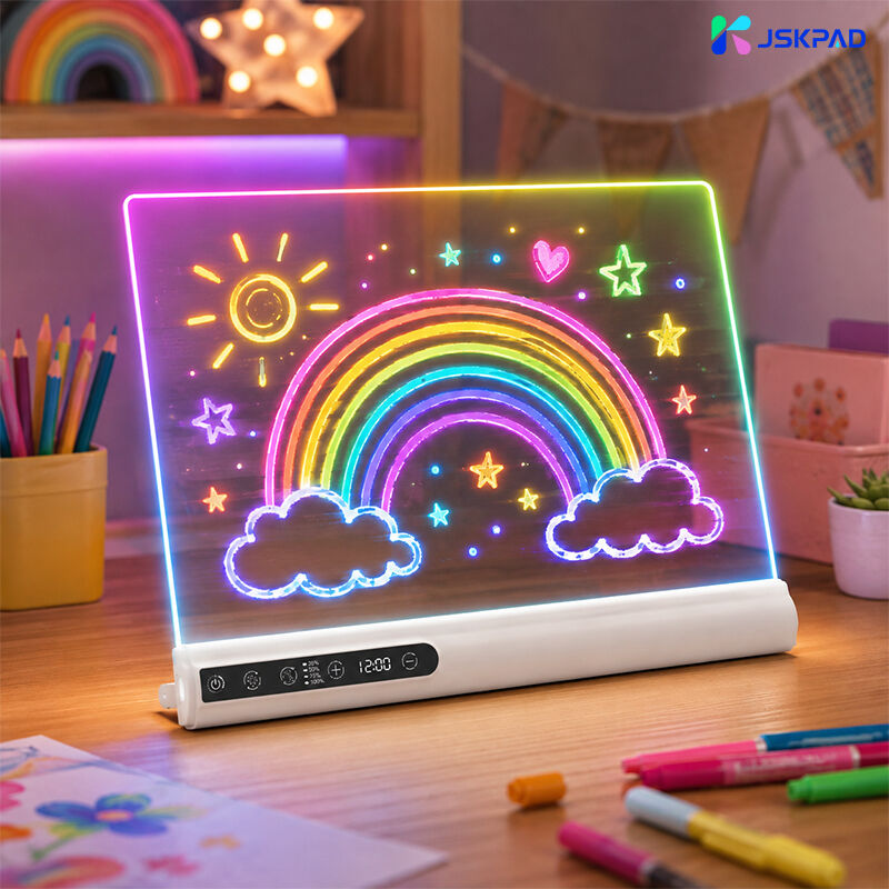 Hot Selling Factory Direct Sale 1000mAh Rechargeable 14 RGB Modes Dimmable Erasable Acrylic Led Light Drawing Board