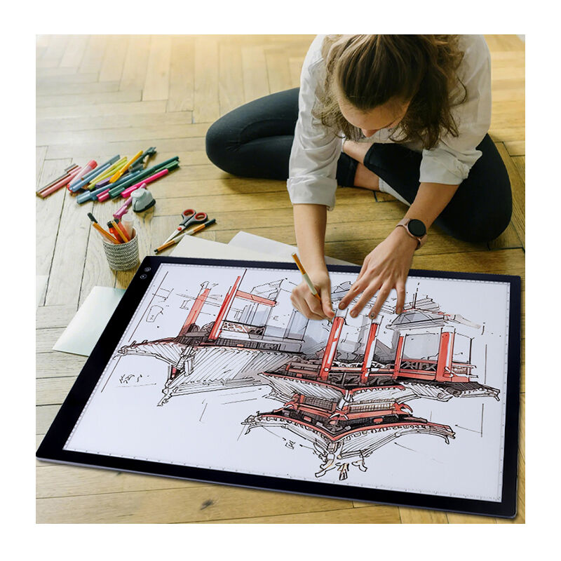 Private Label Ultra-Thin 6-Bright Illuminated LED Drawing Board Simple Animation Copying Writing Boards Made of Plastic