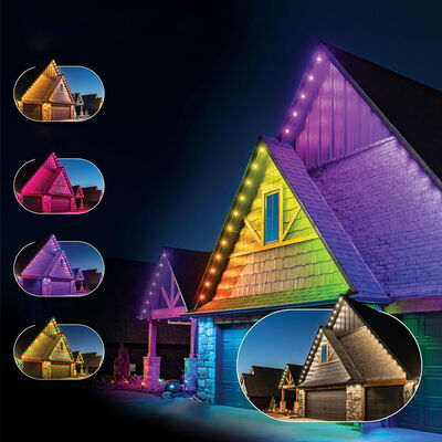 Punktlichter RGBW Edelstein Wifi Haus Quelle Schiene RGBIC Smart Urlaub Traufe LED Weihnachten Permanente Außenbeleuchtung